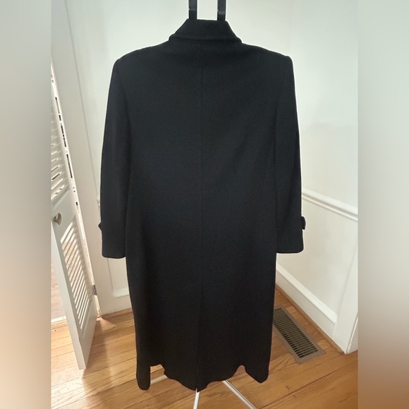Evan Picone Black Wool Double Breasted Coat Size 12 | Classic Long Coat - Picture 4 of 6